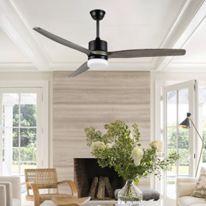 Brackney 60" 3 - Blade LED Ceiling Fan With Remote Control And Light Kit Included