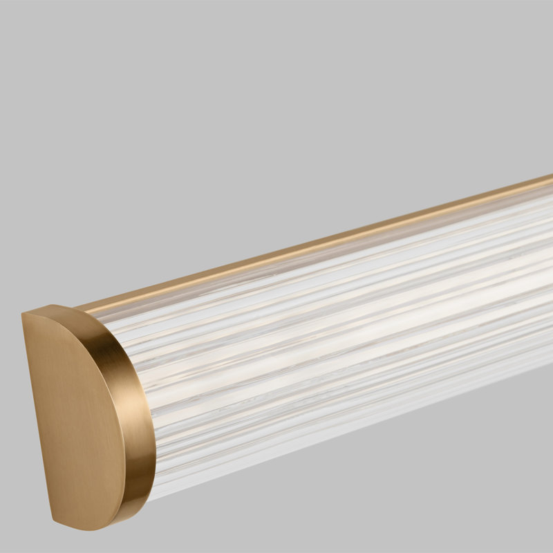 1 - Light LED Vanity Light, Satin Brass, 36"H x 4.8"W x 2.8"D, 36 W