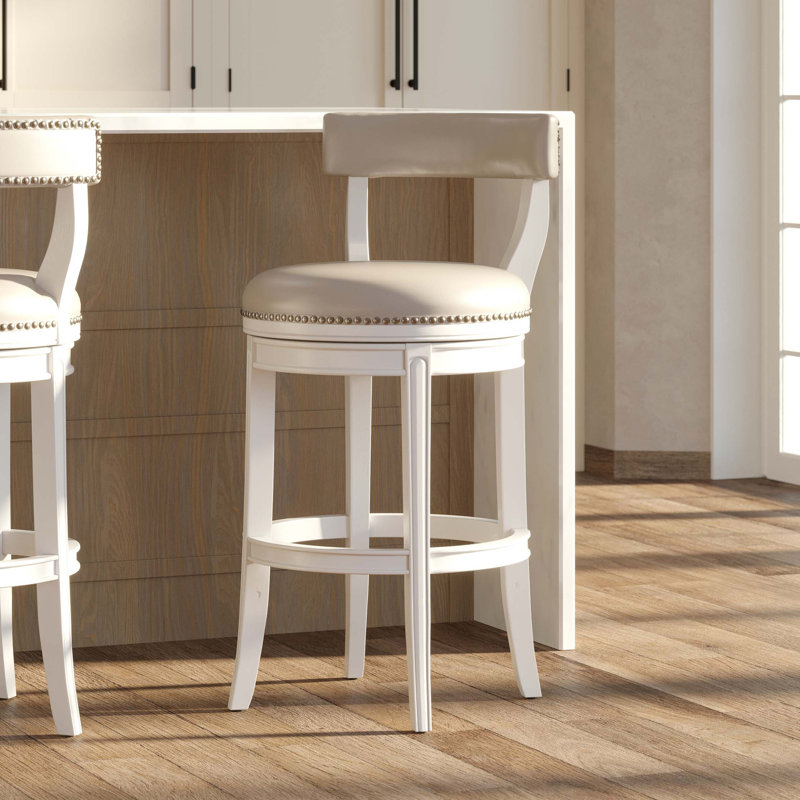 Tabouret de bar élégant avec structure en bois courbé et revêtement en similicuir