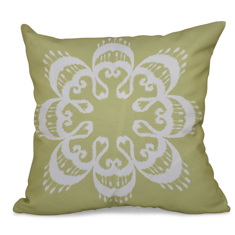 Happy Hippy Geometric Outdoor Reversible Throw Pillow, 20"x20", Green