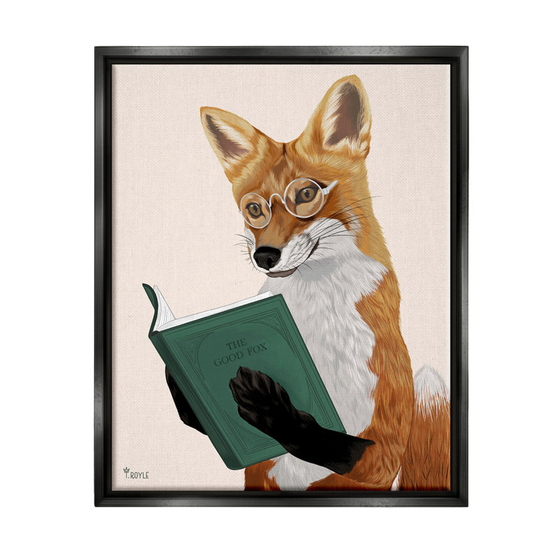 «Ba-339-Floater Wild Fox», livre de lecture encadré sur toile par Tara Royle, H 21 po x l 17 po x P 1,7 po