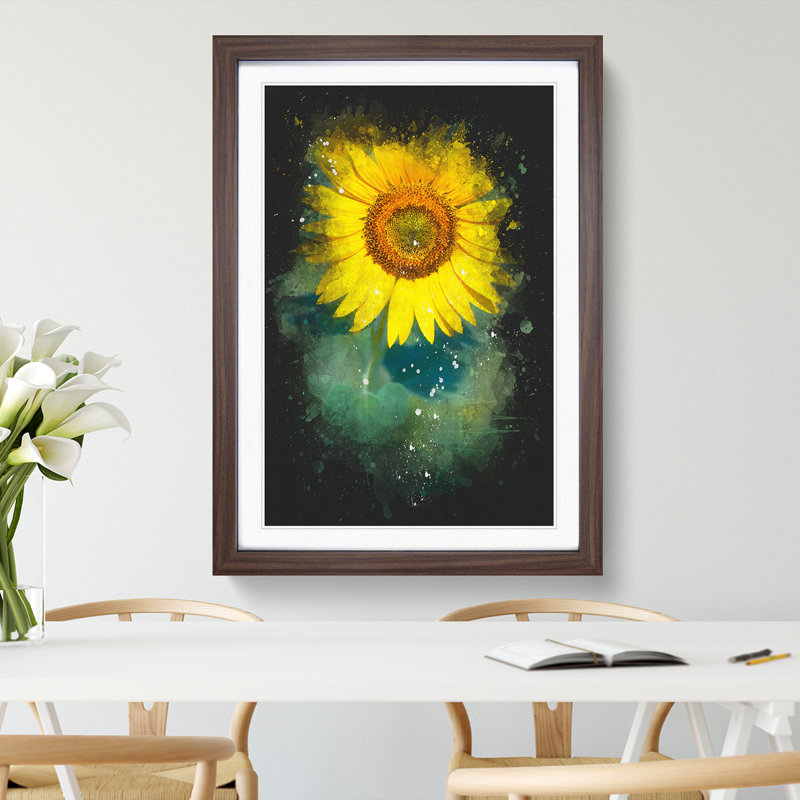 The Sunflower - Framed Print, 33cm H x 24cm W x 2cm D, Walnut Framed