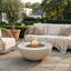 Table de feu en béton 42 po Lunar Bowl - Blanc crème givré-126055695