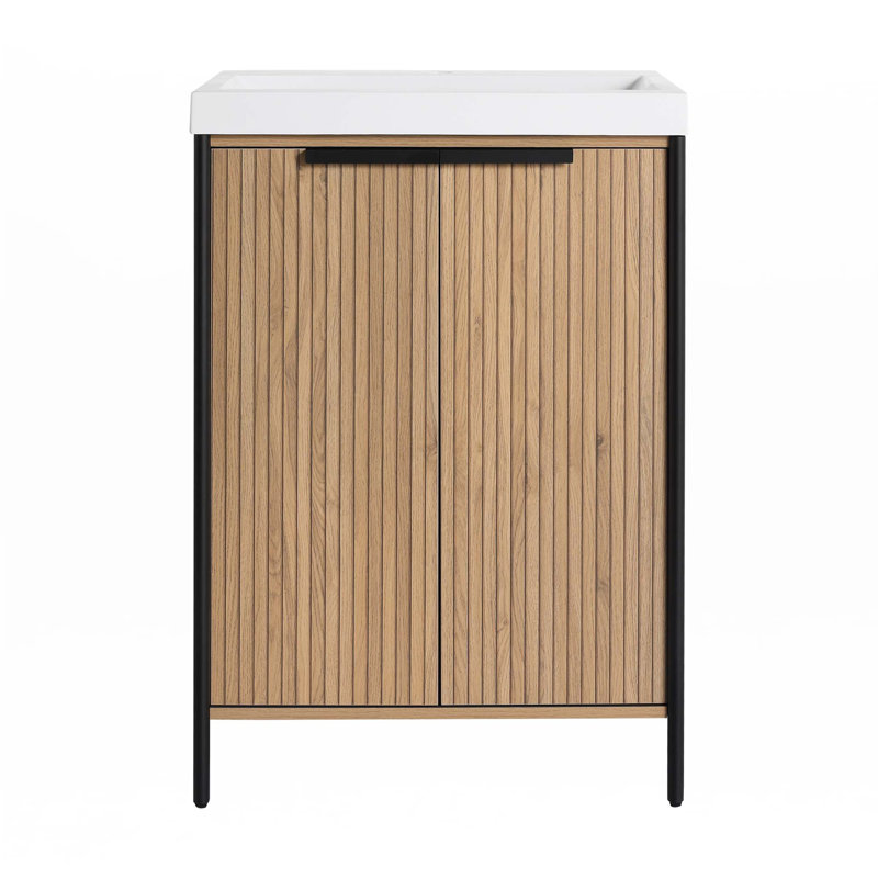 Meuble-lavabo autoportant avec lavabo en résine