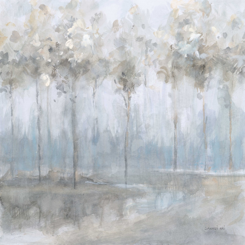 «Subtle Woodland» par Danhui Nai - peinture sur toile tendue, H 20 po x l 20 po