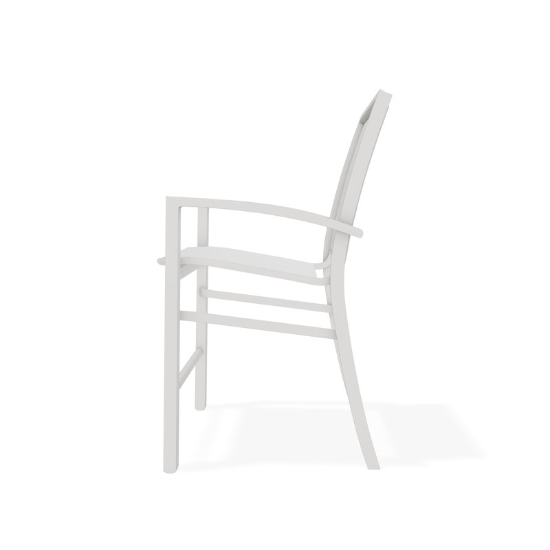 Kendall Aluminum Outdoor 26'' Counter Stool, Snow, White 6D Sunbrella®