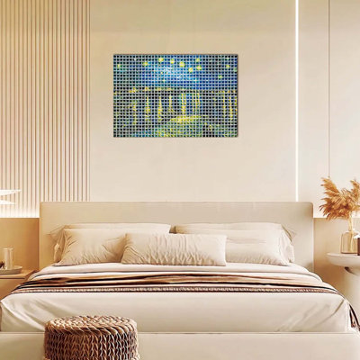10 po X 10 po Dosseret à peler et coller, dosseret décoratif en carrelage Starry Night Over The Rhone (paquet de 4,17 pieds carrés / 6)