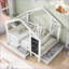Lit simple en pin massif Cadre de lit en contreplaqué avec tiroirs de rangement Tableau noir, aucun sommier tapissier requis, blanc