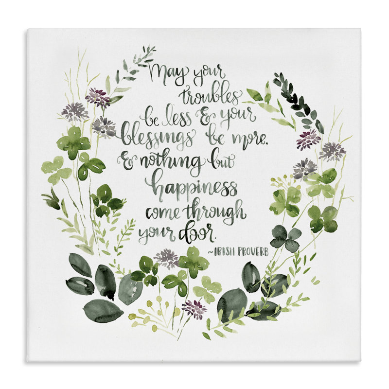 Couronne de fleurs sauvages «Trouble Less Less Proverbs» par Jennifer Paxton Parker - Impression, H 24 po x l 24 po
