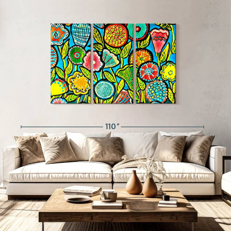 Motif floral coloré Avery Fun, H 48 po x l 74 po
