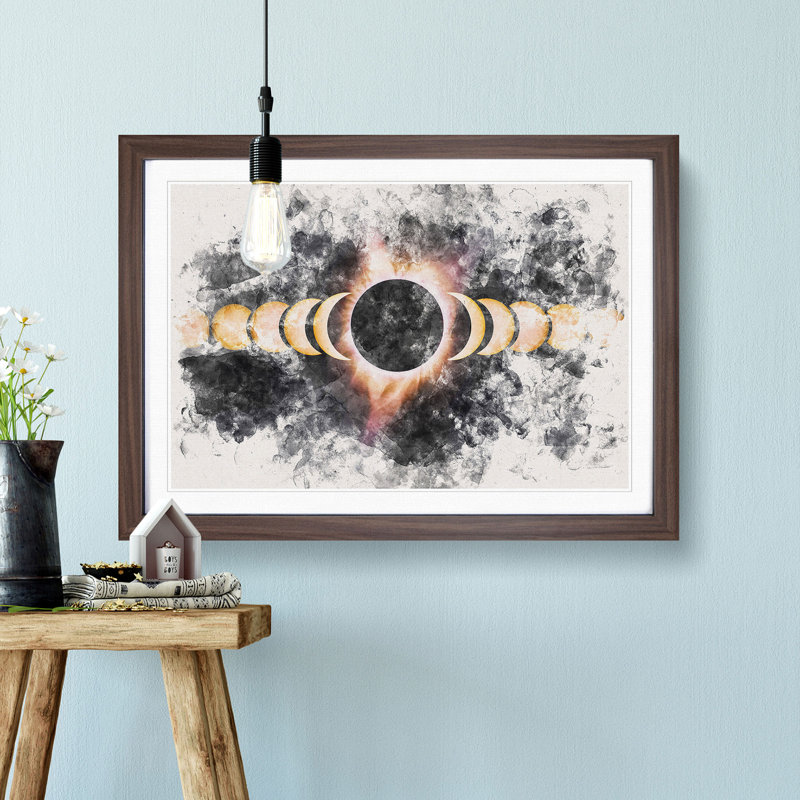 The Eclipse - Picture Frame Painting Print, 60cm H x 91cm W x 2cm D, Walnut Framed