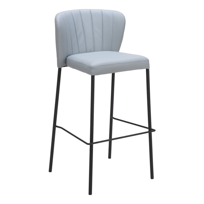 Ensemble de deux chaises de bar de 29 po en similicuir gris et noir