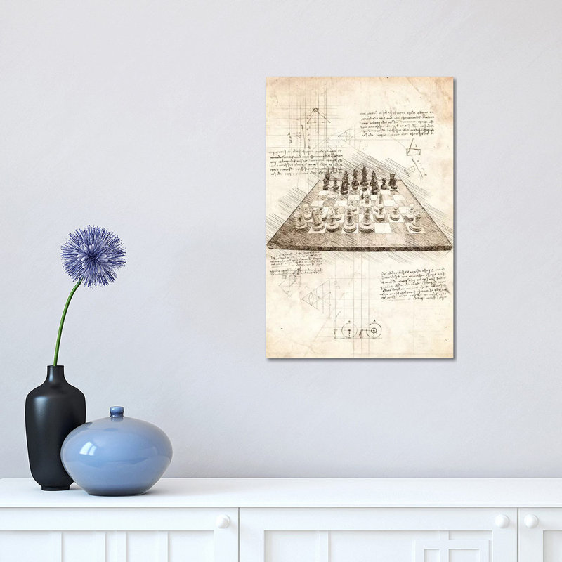 «Chess Board» par Cornélin, impression sur toile tendue, H 18 po x l 12 po x 1,5 po