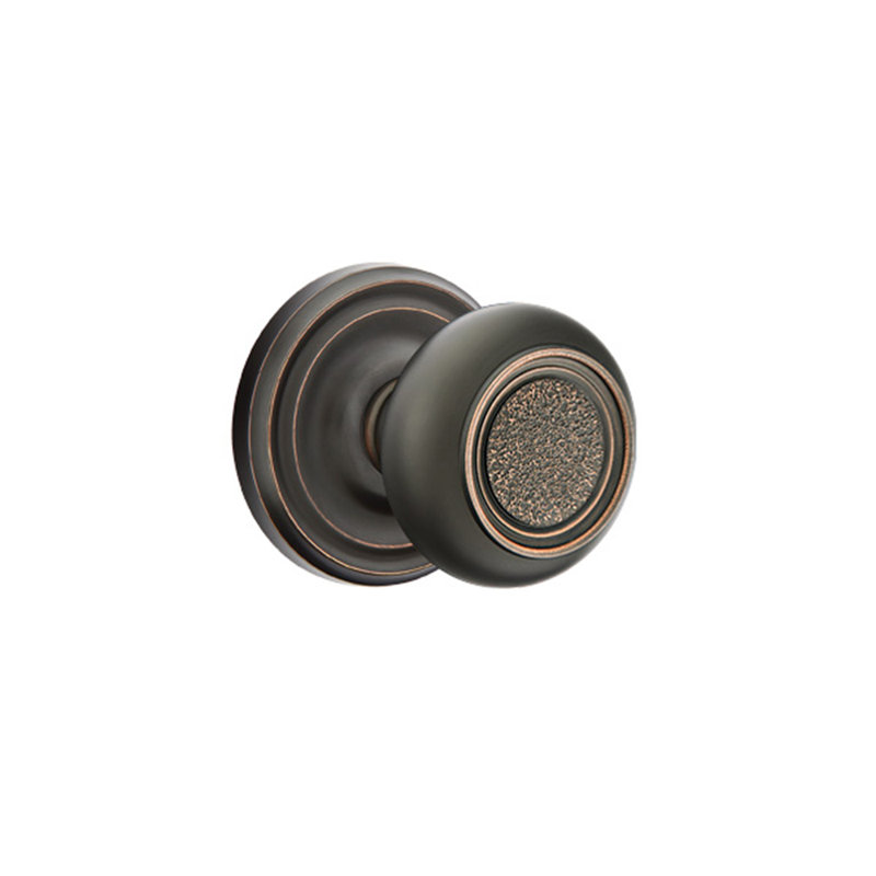 Ensemble de boutons de passage Emtek avec rosette régulière et bouton Belmont, Bronze frotté à l'huile