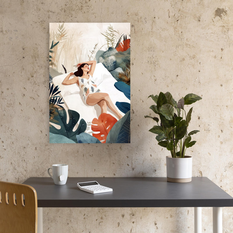 «Peaceful Tropical Nap Dreamy Peaceful Serene Nature Summer», art mural, H 18 po x l 12 po
