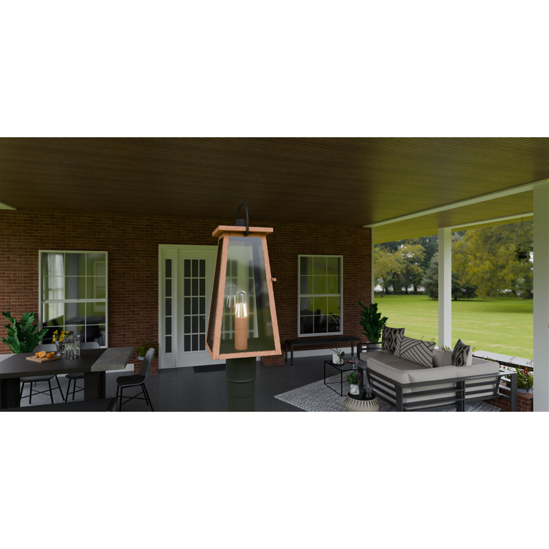 Seng 1-Light Aged Copper Outdoor Post Lantern