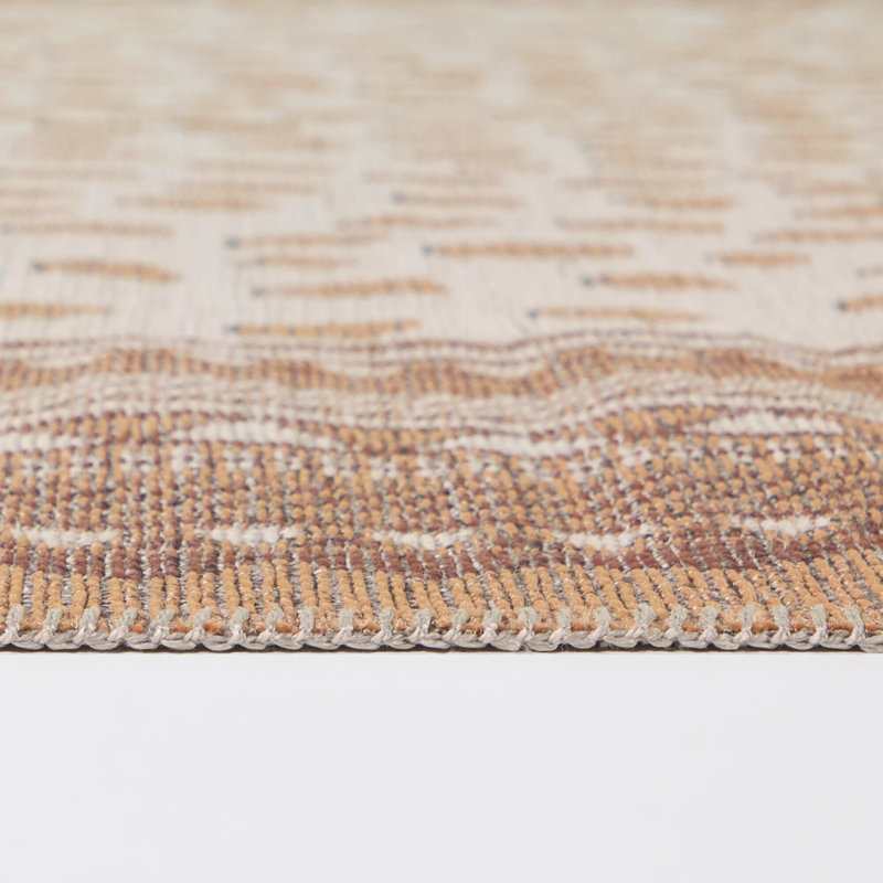 Amadeus Coral Leopard Print Border Area Rug, 5'3" x 7'
