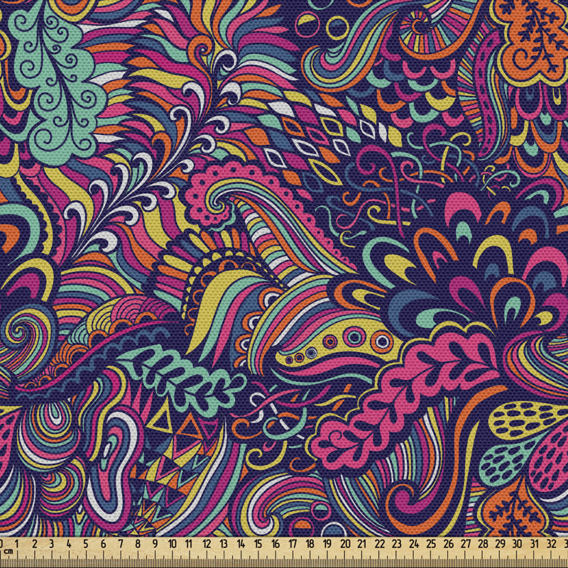Tissu psychédélique Ambesonne, l 58 po x L 180 po