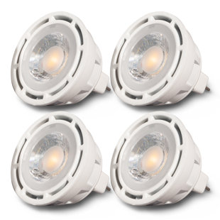 Ampoule Sunlight2® MR16 12V AC 7W, d'intensité faible à chaude, 3000K à 1800K, angle de faisceau de 36 °, finition blanche (Ensemble de 4)