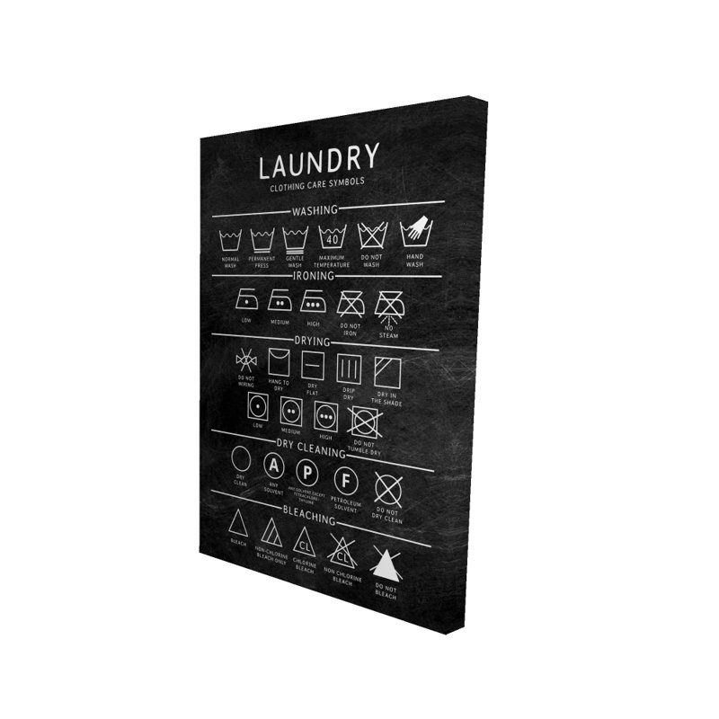 Laundry Canvas Wall Art - Industrial Gray Bathroom Decor