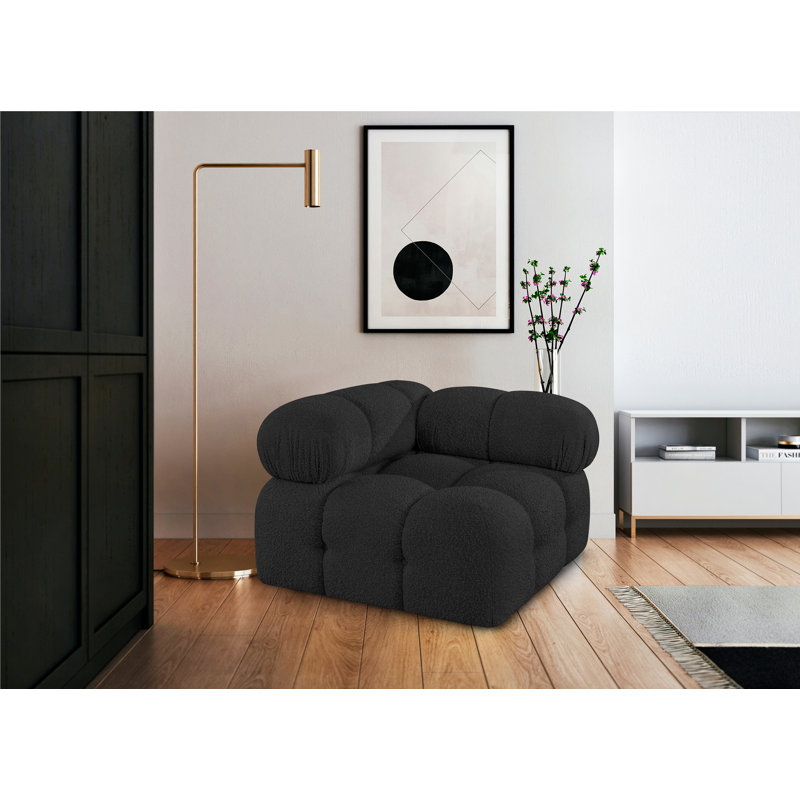 Ames 34 de large, Tissu bouclé noir