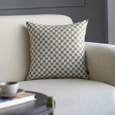 Bitmap Embroidered Linen Pillow Cover