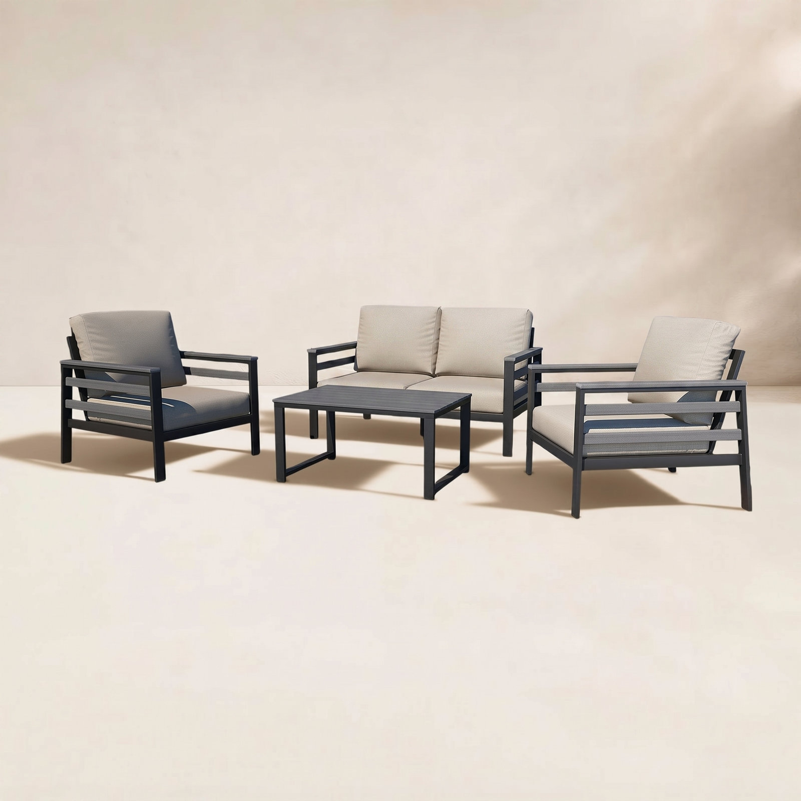 Townsend 4-Person Sunbrella® Patio Seating Group, Cast Silver