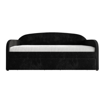 Corduroy Twin Size Daybed with Two Metal Drawers Velvet by House of Hampton