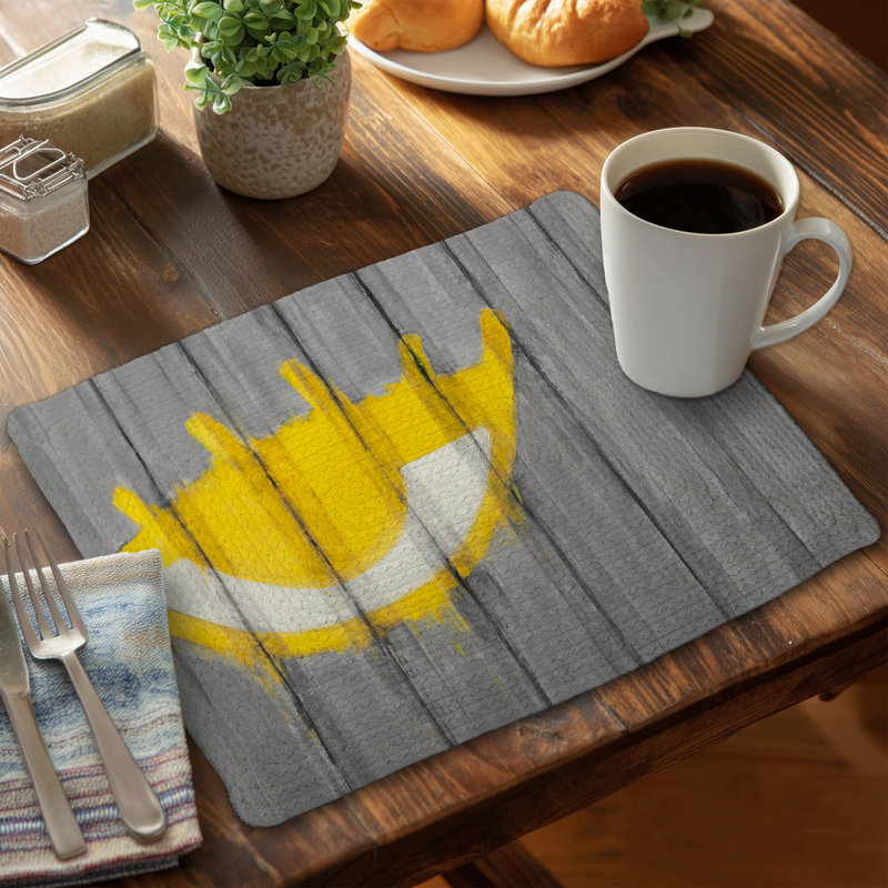 Ensemble de 4 napperons en polyester tressé Yellow Eye Graffiti