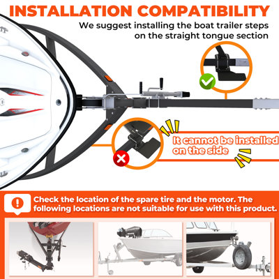 3-step Boat Steps For Trailer With Handle,heavy Duty Non-slip Boat Trailer Steps Universal Fit For Bass/pontoon Boat Trailers
