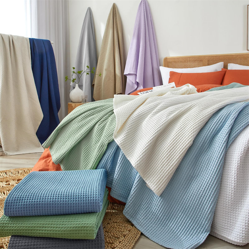 Machine Woven Throw Blanket, White