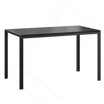 Dining Table for 4-6 Person,47" Rectangular Wooden Dining Table Top and Metal Frame for Home Kitchen Dining Desk