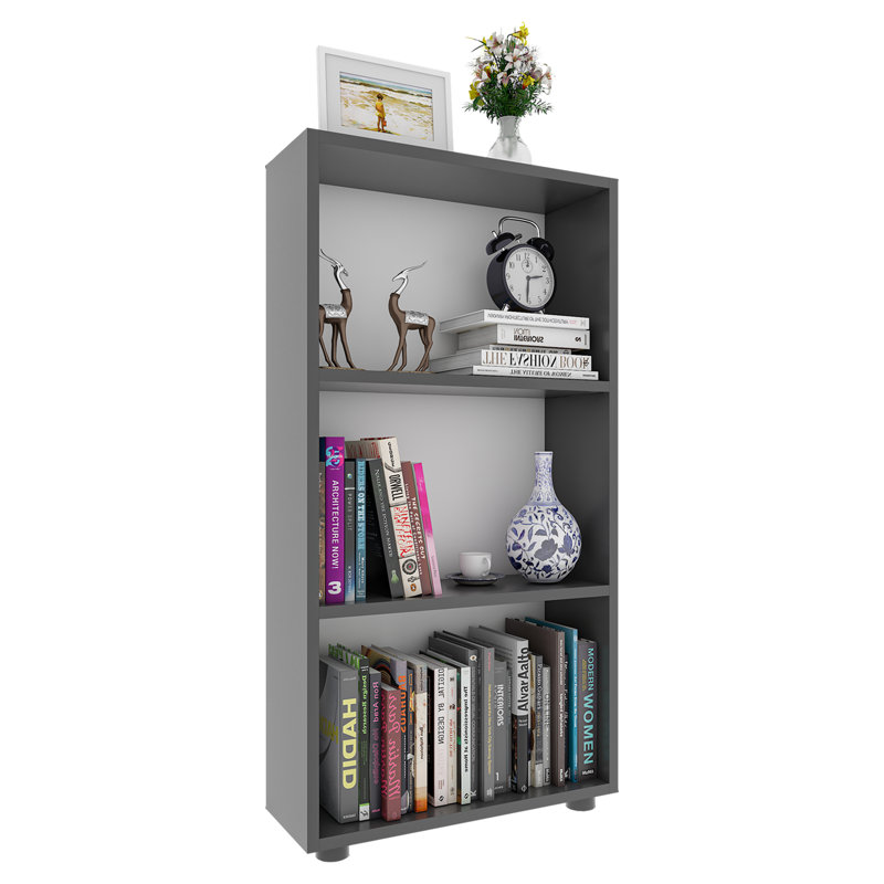 Athene 108cm H x 56cm W Standard Bookcase, Anthracite