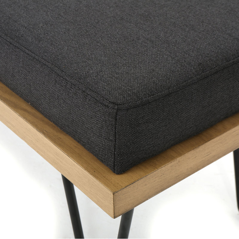 Banc de salle à manger Regenia, Polyester gris charbon foncé