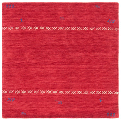 Santiago Red Handmade Wool Geometric Rug