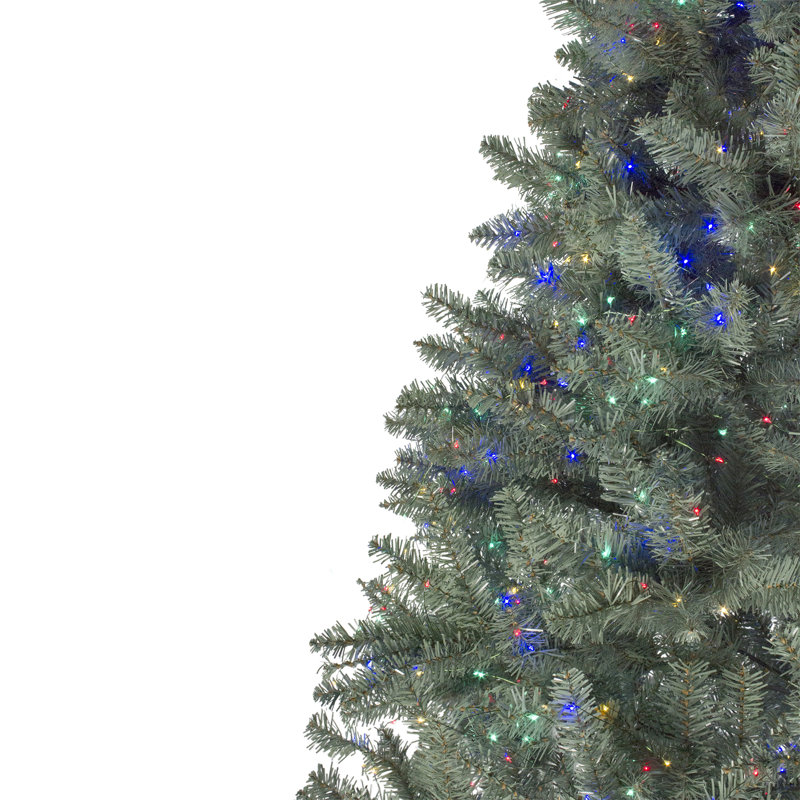7.5' Pre-Lit Medium Blue Spruce Artificial Christmas Tree - Multicolor LED Lights