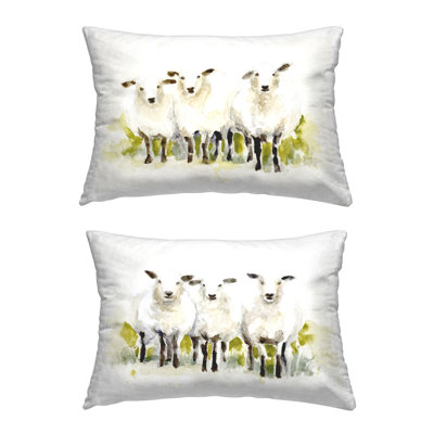 Charming Farmhouse Sheep 2 Piece Decorative Printed Throw Pillow Set by Victoria Barnes