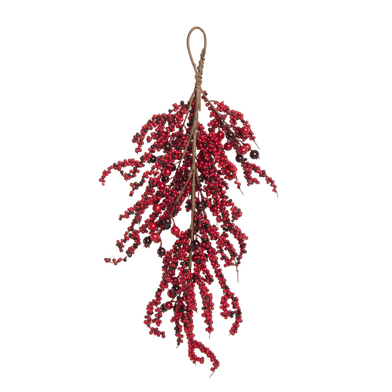 Foam Christmas Winter Berry Teardrop,  2'4" L, Red