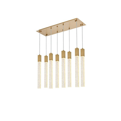 Suspension Weston à 8 lumières en or satiné