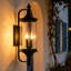 Applique murale d'extérieur 32,7 po à abat-jour en verre-940033944