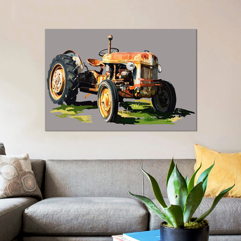 «Tractor II», reproduction sur toile, H 26 po x l 40 po x P 1,5 po, Toile tendue, Pas de tapis