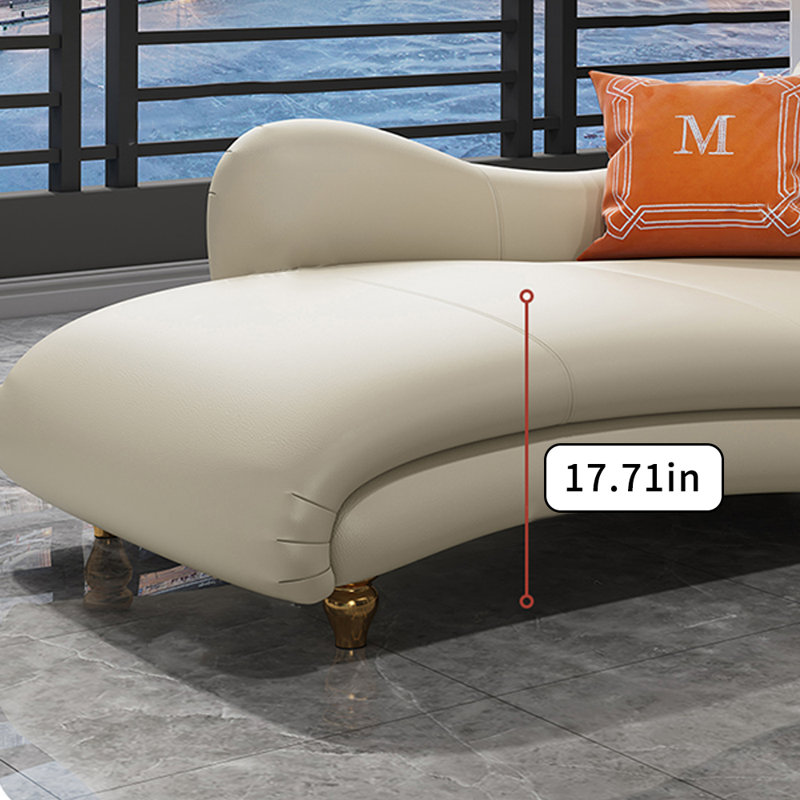 Méridiennes intérieures courbées Modern Minimalist, Orienté à droite, Beige