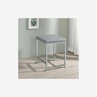 Tabouret de coiffeuse carré gris clair