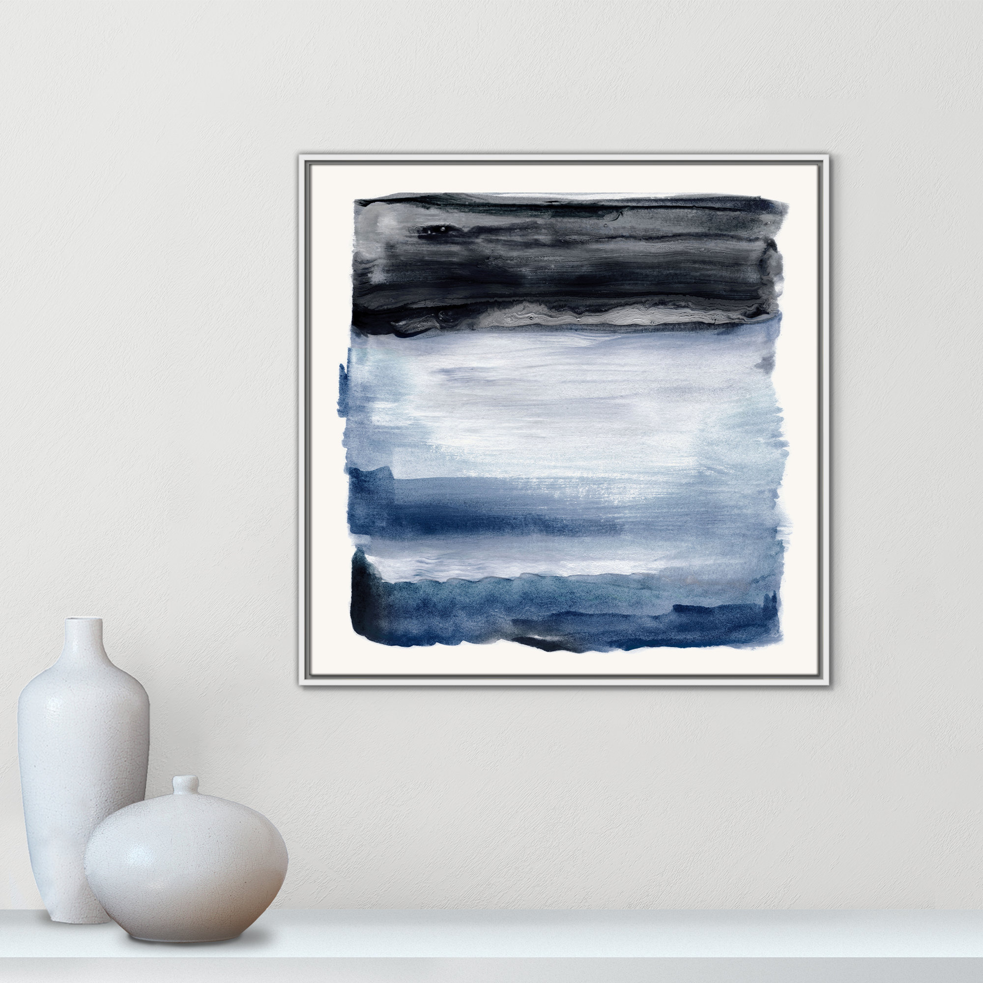 Navy Sky I Print by Nan, White, 31.5" H x 31.5" W