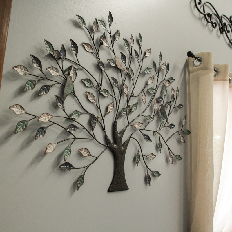 Décoration murale à feuilles oiseaux dans les branches