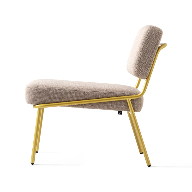 Sixty Upholstered Lounge Chair with Metal Frame, Black, Painted Brass