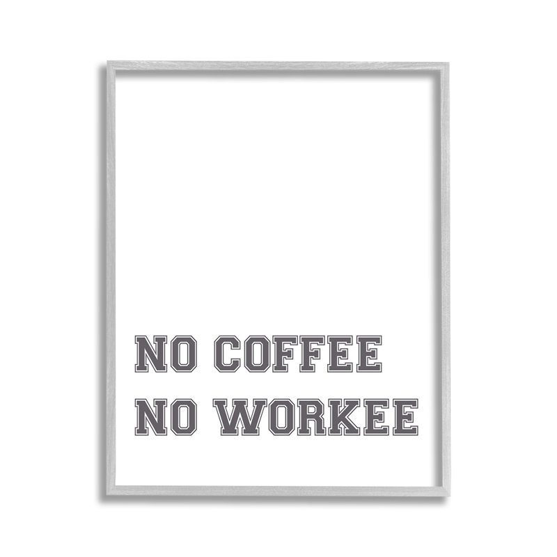 «Drôle sans café phrase» par Lil 'Rue sur, H 14 po x l 11 po, Giclée encadrée noir minuit