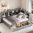 Wooden Daybed With 2 Drawers, Storage Shelf And Usb Charging Ports-681919886
