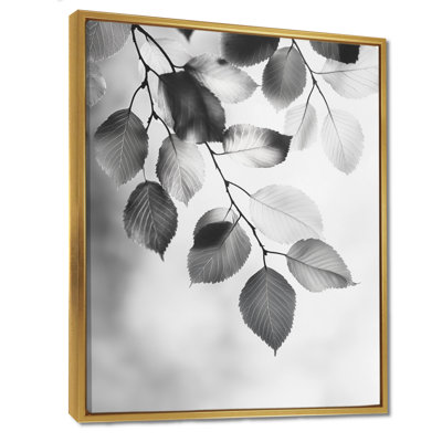 «Black Leaves Gentle Breeze II», art mural feuilles