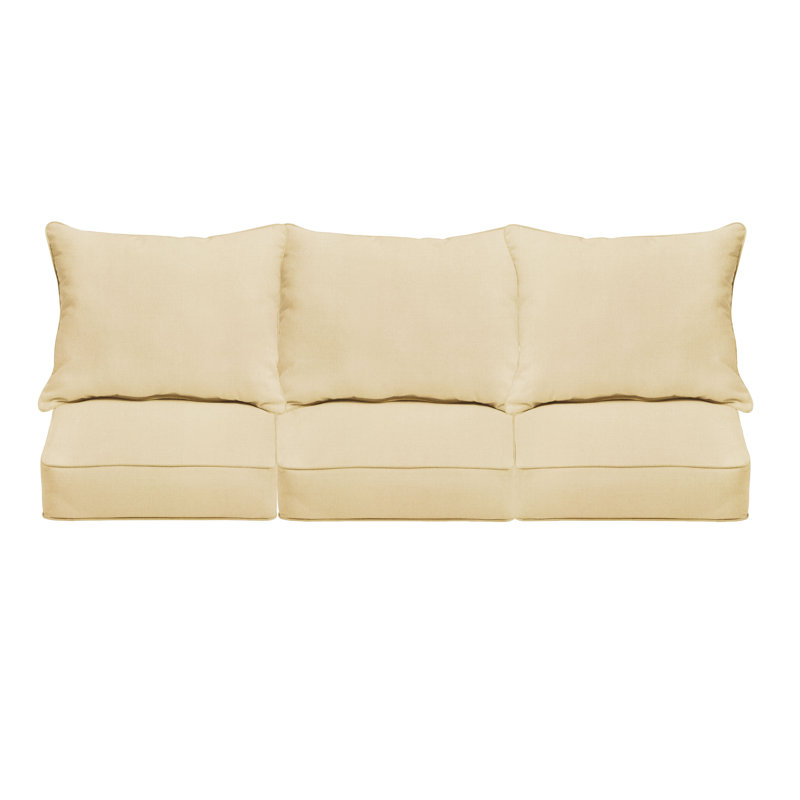 Sunbrella Outdoor Deep Seating Sofa Pillow and Cushion Set, Sunbrella - Canvas Antique Beige, 29 in W x 27 in D x 5 in H